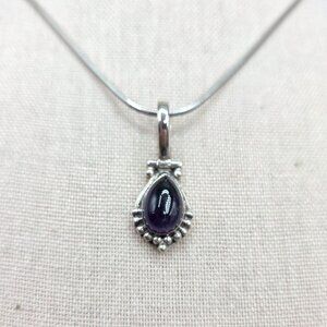 Amethyst Pendant Sterling Silver Snake Chain 925 Necklace 18 Inch 12 Grams